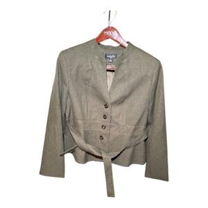 Isabella Suits Women's Olive Belted Blazer Size 14